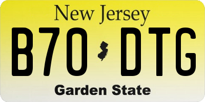 NJ license plate B70DTG