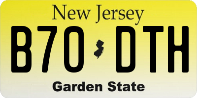 NJ license plate B70DTH