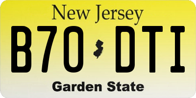NJ license plate B70DTI