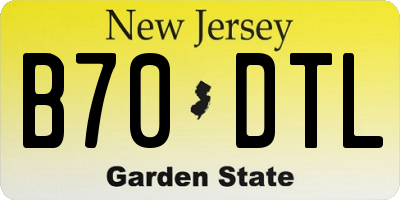 NJ license plate B70DTL
