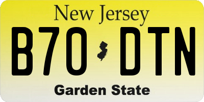 NJ license plate B70DTN