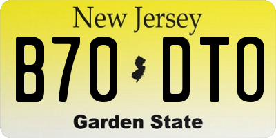 NJ license plate B70DTO