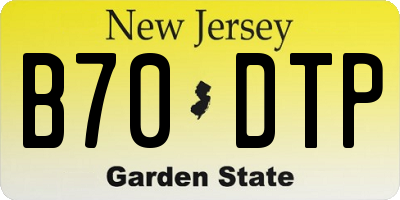 NJ license plate B70DTP