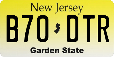 NJ license plate B70DTR