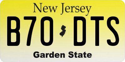 NJ license plate B70DTS