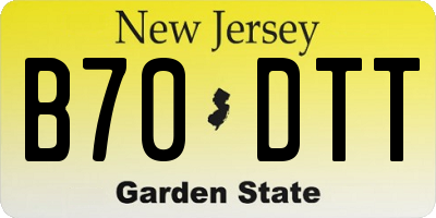 NJ license plate B70DTT
