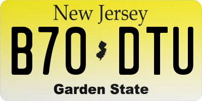 NJ license plate B70DTU