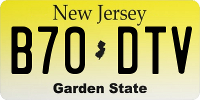 NJ license plate B70DTV