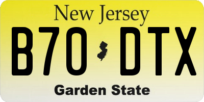NJ license plate B70DTX