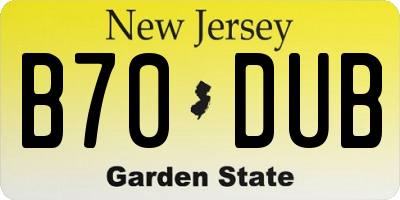 NJ license plate B70DUB