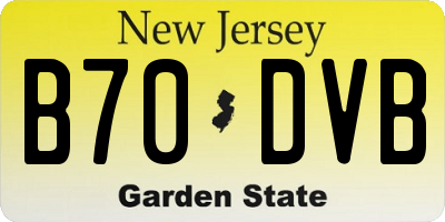 NJ license plate B70DVB