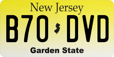 NJ license plate B70DVD