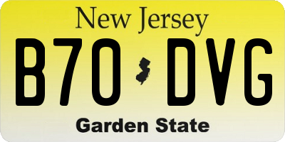 NJ license plate B70DVG