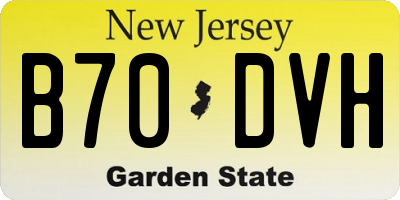 NJ license plate B70DVH