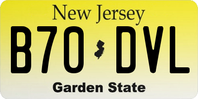 NJ license plate B70DVL