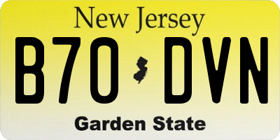 NJ license plate B70DVN