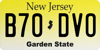 NJ license plate B70DVO