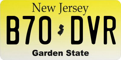 NJ license plate B70DVR