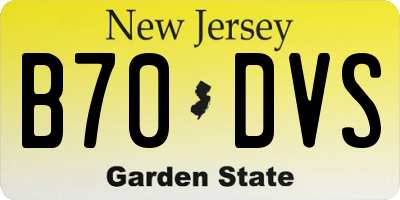NJ license plate B70DVS