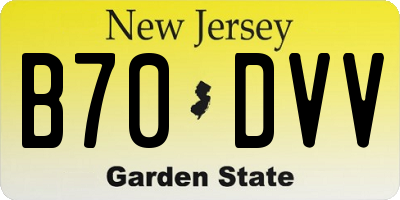 NJ license plate B70DVV