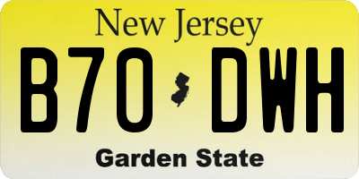 NJ license plate B70DWH