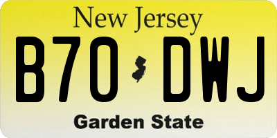 NJ license plate B70DWJ
