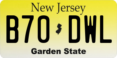 NJ license plate B70DWL