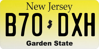 NJ license plate B70DXH