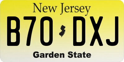 NJ license plate B70DXJ