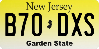 NJ license plate B70DXS