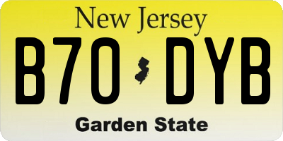 NJ license plate B70DYB