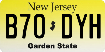 NJ license plate B70DYH