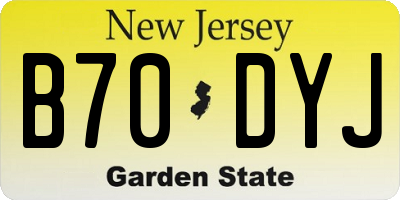 NJ license plate B70DYJ