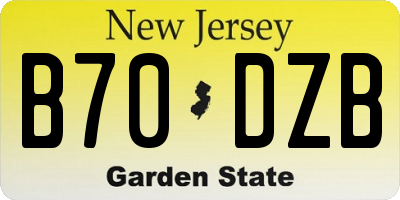 NJ license plate B70DZB