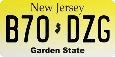 NJ license plate B70DZG