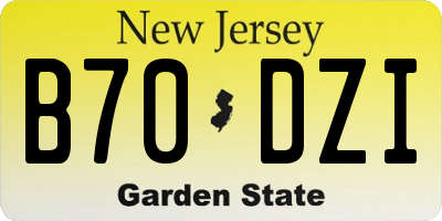 NJ license plate B70DZI