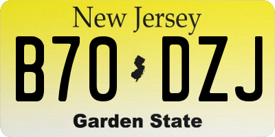 NJ license plate B70DZJ