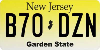 NJ license plate B70DZN