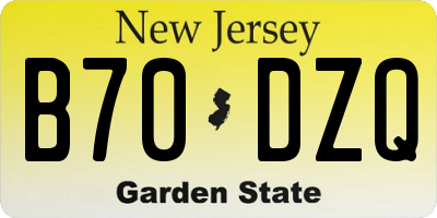 NJ license plate B70DZQ