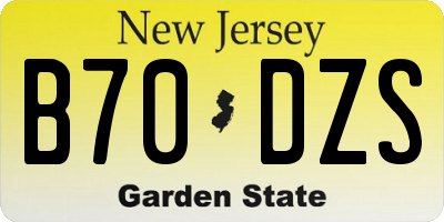 NJ license plate B70DZS