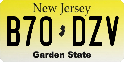 NJ license plate B70DZV
