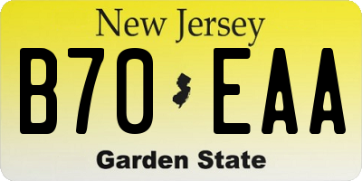 NJ license plate B70EAA