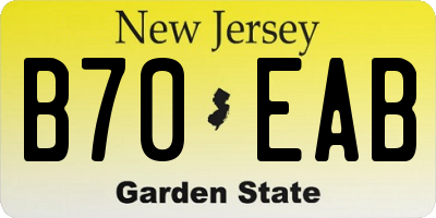 NJ license plate B70EAB