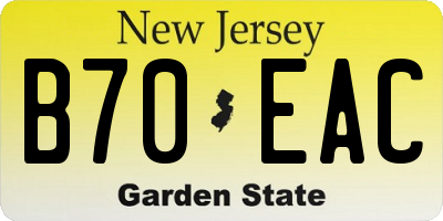 NJ license plate B70EAC