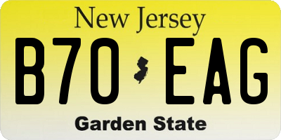 NJ license plate B70EAG