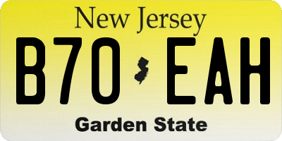 NJ license plate B70EAH