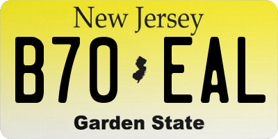 NJ license plate B70EAL