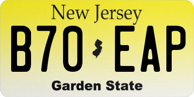 NJ license plate B70EAP