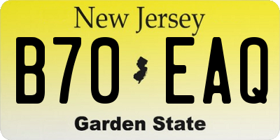 NJ license plate B70EAQ