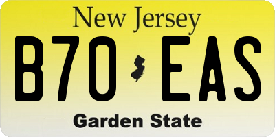 NJ license plate B70EAS